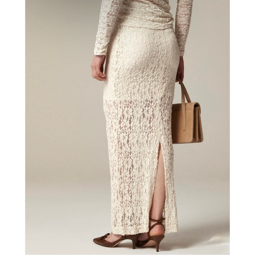 NWT J. Crew Lace Maxi Skirt Natural Cream - Picture 6 of 6